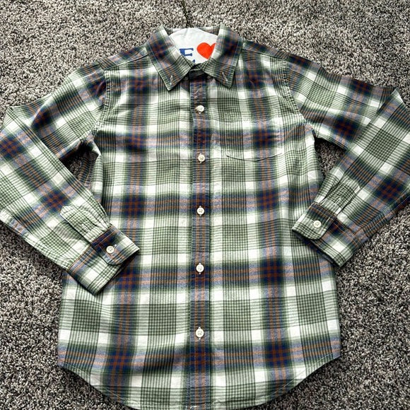 Like New Janie & Jack Plaid Button Down Shirt Size 8 - Picture 1 of 7
